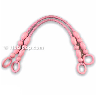 HOBİPOP - Tahta Boncuklu Çanta Sapı Pembe HOBİPOP - Tahta Boncuklu Çanta Sapı Pembe