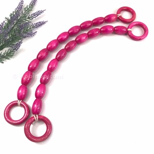 HOBİPOP - Tahta Boncuklu Çanta Sapı Fuşya HOBİPOP - Tahta Boncuklu Çanta Sapı Fuşya