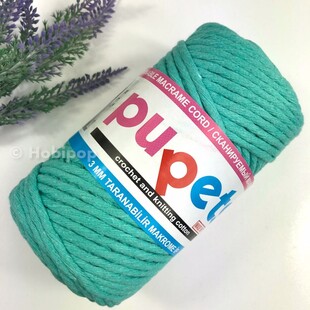 PUPPETS - Tarama Makrome İpi 3 MM 250 g Koyu Mint PUPPETS - Tarama Makrome İpi 3 MM 250 g Koyu Mint