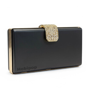 HOBİPOP - Tel Kırma Çanta Kalıbı Abiye Çanta Kalıp No 110-26 Altın Renk