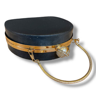 HOBİPOP - Tel Kırma Çanta Kalıbı Abiye Çanta Kalıp No 64 Altın Renk