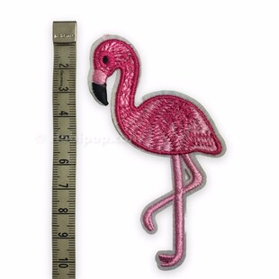 Ütüyle Yapışan Arma Mini Pembe Flamingo - Thumbnail