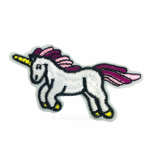 Ütüyle Yapışan Arma Unicorn Beyaz