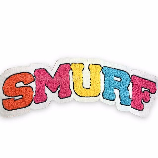 Ütüyle Yapışan Arma Yama Smurf Renkli Büyük