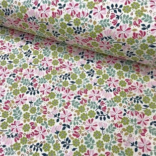 HOBİPOP - Yeşilli Çarkıfelek Poplin Pamuklu Kumaş 50x120 cm