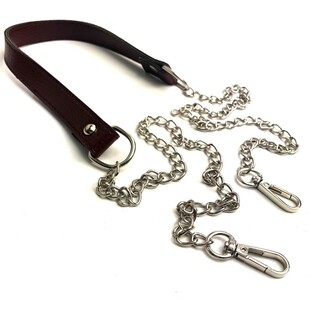 HOBİPOP - Zincirli Derili Çanta Askısı Bordo Gümüş Zincir